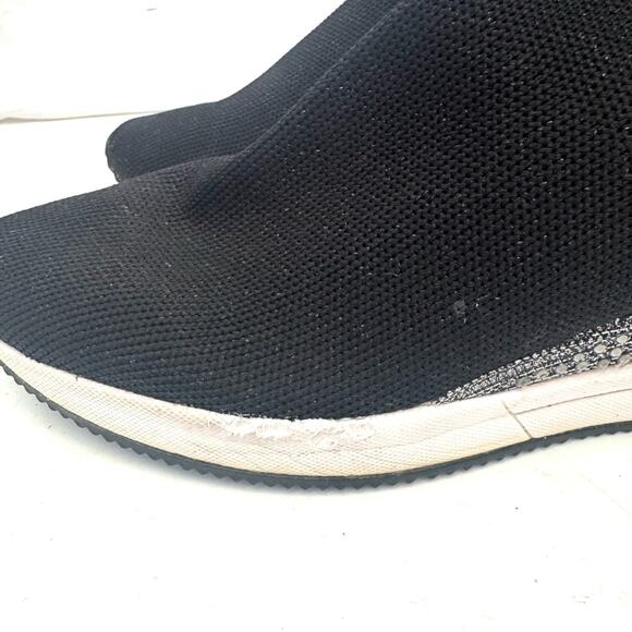 Michael Kors Black & Silver Women's Skyler Sneaker Bootie Size 8.5 - Picture 4 of 7